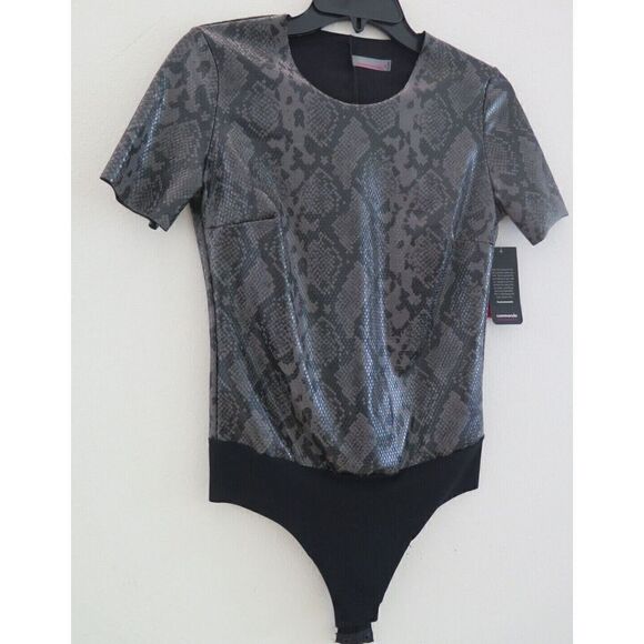 Commando BDS018 SN40 Women's Sz M Gray Snake Print Faux Leather Bodysuit $108+ - Picture 5 of 12
